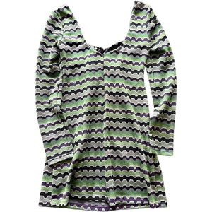 Zara Vintage Purple & Green Metallic Dress